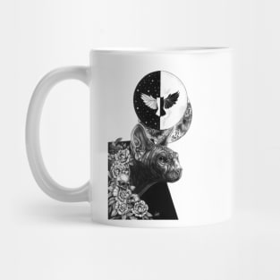 Sphynx and flowers Mug